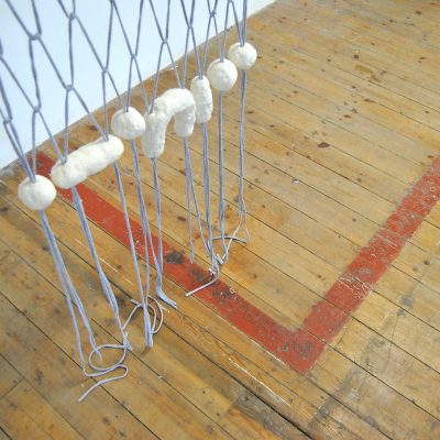Untitled (2016) (detail) - jersey yarn, soap, copper pipe